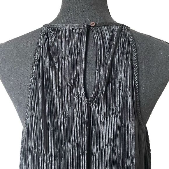 Worthington Black Semi Sheer Chevron Crinkle Goddess Tank - Picture 3 of 9